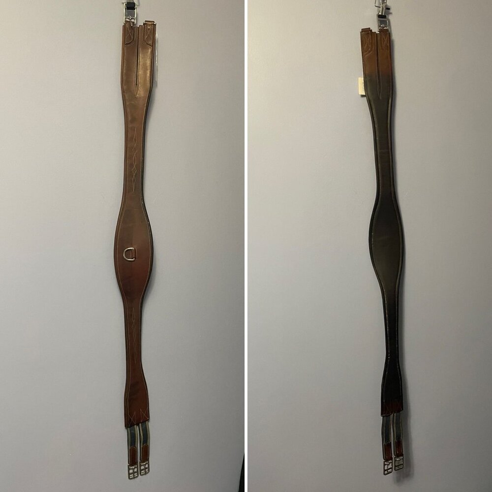 56" Shaped and padded Leather Girth